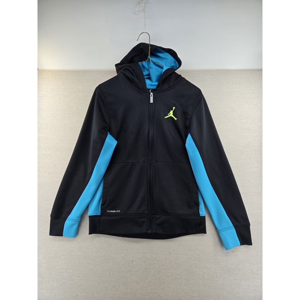 Nike Jordan Hoodie Boy's Youth L 12-13 Therma-Fit Full Zip Sweatshirt Black